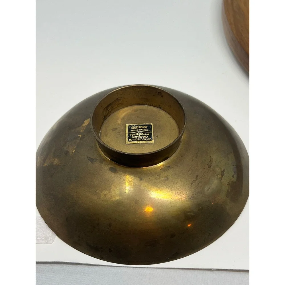 Vintage Decorative Vase Southwestern Geometric Design Brass
